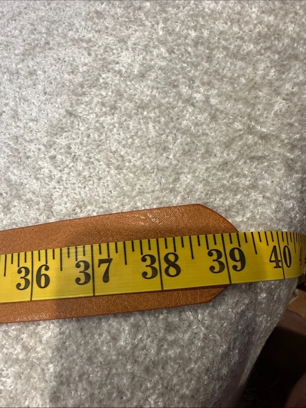 Women's Tan Leather Double-Ring Belt with Silver Buckle NWOT